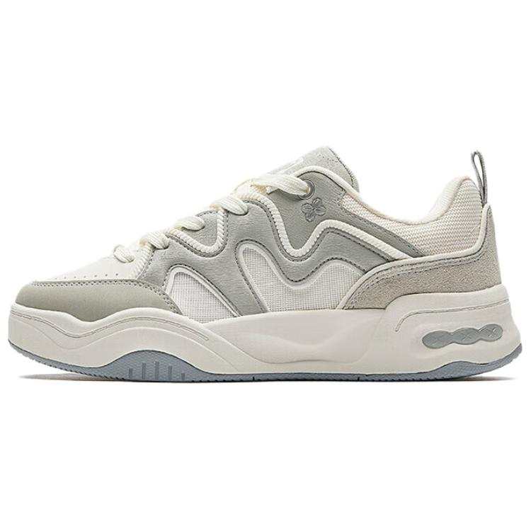 Anta Butter Bun Slip Resistant Abrasion Resistant Low top Skateboard Shoes Women's White Gray