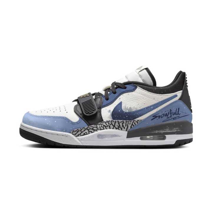 Jordan Jordan Legacy 312 Synthetic Leather Abrasion Resistant Abrasion Resistant Low top Skateboard Shoes Men's Black Blue
