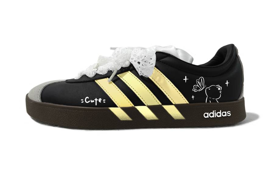 Adidas Neo VL Court 2.0 Butter Kitten Abrasion Resistant Balance Low top Skateboard Shoes Unisex Light Yellow