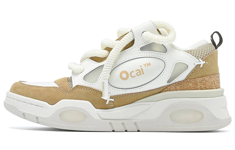 Ocai BONELESS x Ocai RETRO Collaboration Low top Skateboard Shoes Unisex Cork Brown