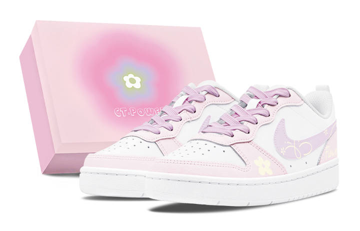 Nike Nike Court Borough 2 Abrasion Resistant Low top Skateboard Shoes Women's Pink Purple