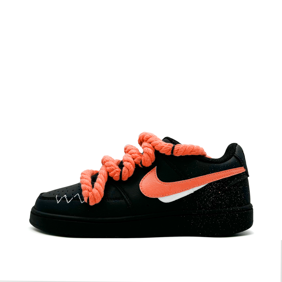 Nike Nike Court Vision Casual Abrasion Resistant Abrasion Resistant Low top Skateboard Shoes Unisex Black Orange