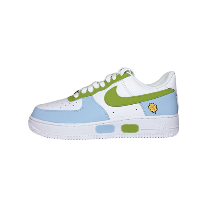 Nike Nike Air Force 1 07 Autumn Leaves Fall Leather Low top Skateboard Shoes Men's White Blue Green