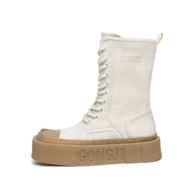 GONGJI Shared Journey, An Inch Of Space Skateboard Shoes Women's White Beige