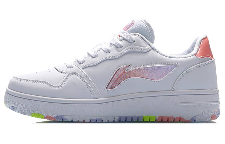 Li-Ning LiNing Slip-Resistant Lightweight Balance Wear-Resistant Low-Top Skateboard Shoes Women's White Purple