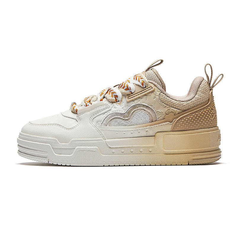 Anta Slightly Sweet Wear resistant And Lightweight Low top Skateboard Shoes Women's White Brown