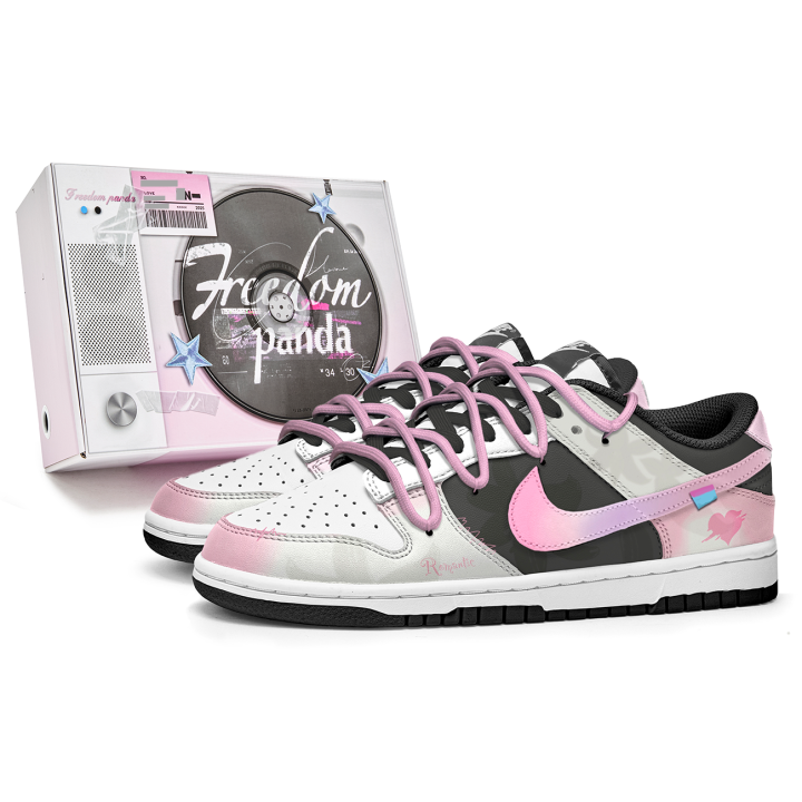 Nike Nike Dunk Freedom Panda, Box, Black Romantic Slip Resistant Abrasion Resistant Low top Skateboard Shoes Unisex