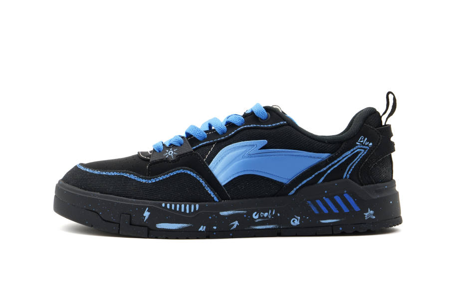 Li-Ning Li Ning Original Era Slip Resistant Abrasion Resistant Low top Skateboard Shoes Men's Black