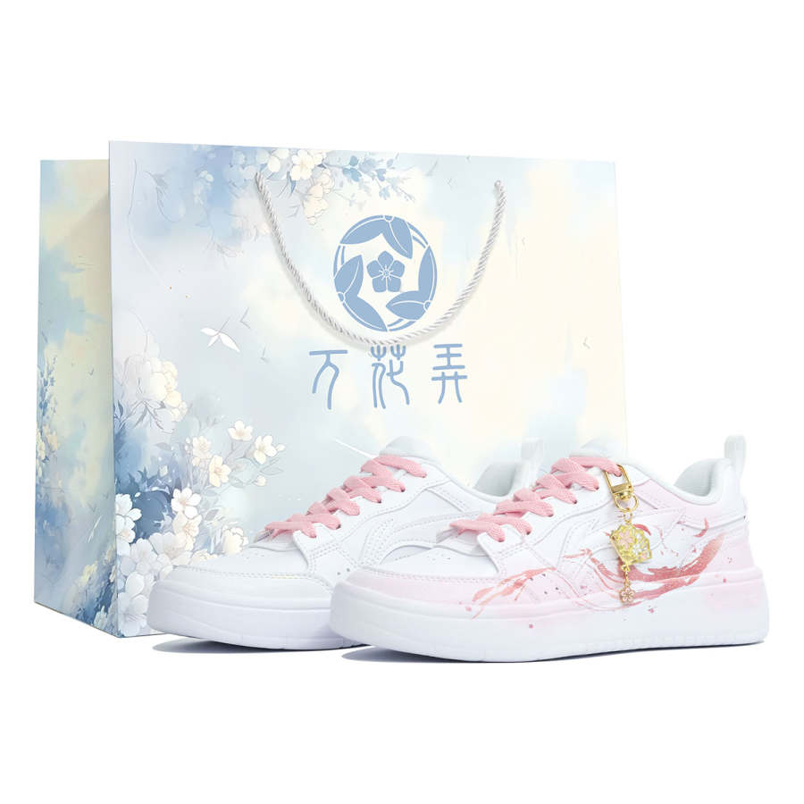 Li-Ning Li Ning Sycee Slip Resistant Abrasion Resistant Low top Skateboard Shoes Women's Pink White