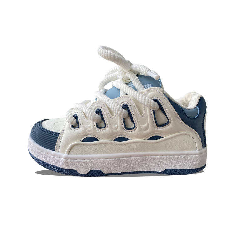 XLAIII Lightweight And Breathable Low top Skateboard Shoes Unisex White Blue
