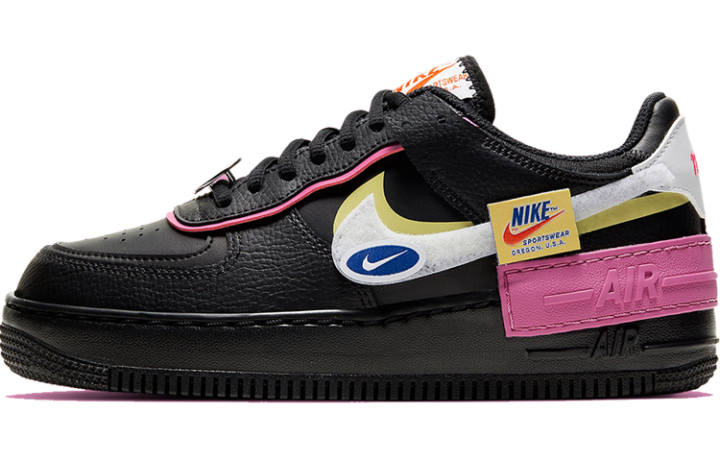 Nike Nike Air Force 1 Low Shadow Removable Patches Black Pink Women's