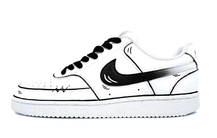 Nike Nike Court Vision 1 Low top Skateboard Shoes Unisex White Black