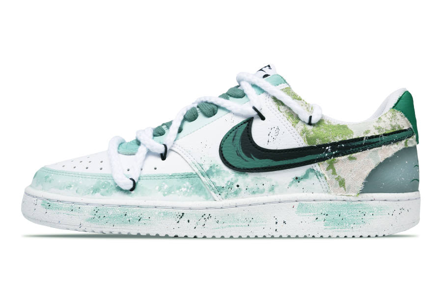 Nike Nike Court Vision Low Slip Resistant Abrasion Resistant Low top Skateboard Shoes Unisex Emerald Green