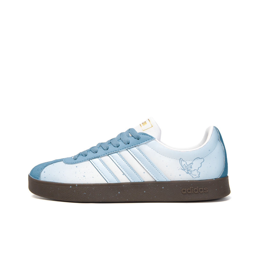 Adidas Neo VL Court 2.0 Leather Slip Resistant Abrasion Resistant Low top Skateboard Shoes Unisex Blue
