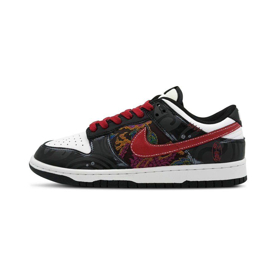 Nike Nike Dunk Ink · Crimson Hook Abrasion Resistant Low top Skateboard Shoes Unisex Black Red