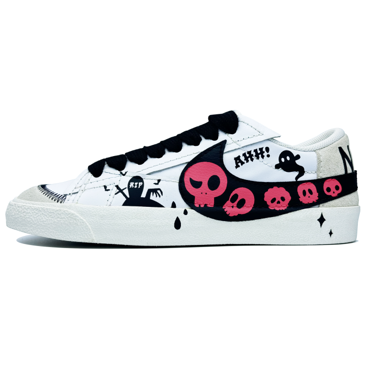 Nike Nike Blazer Slip Resistant, Abrasion Resistant, Lightweight Low top Skateboard Shoes Women's White Black Pink