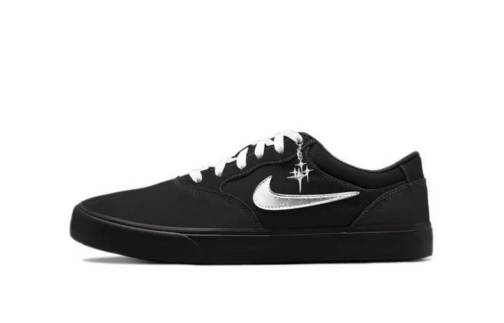 Nike Nike SB Chron 2 Cyber Silver 2.0 Abrasion Resistant Low top Skateboard Shoes Unisex Black Silver