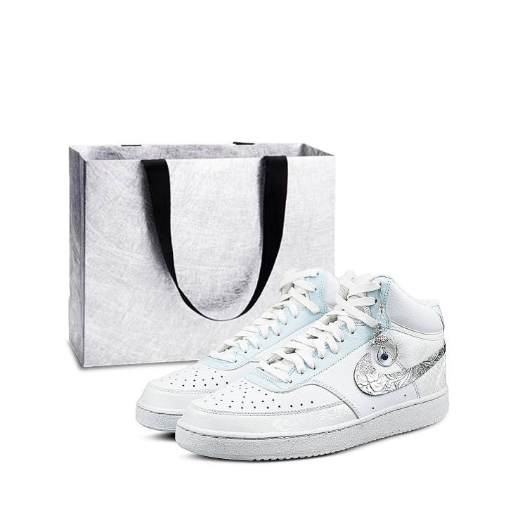 Nike Nike Court Vision Mid Slip Resistant Abrasion Resistant Mid top Skateboard Shoes Men's Beige Silver