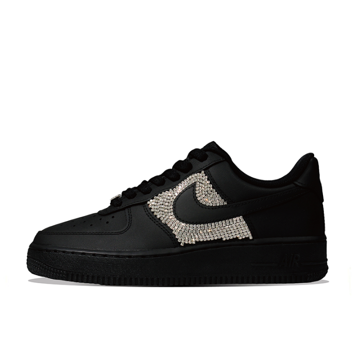 Nike Nike Air Force 1 Star Sparkling Low top Skateboard Shoes Unisex Black Silver