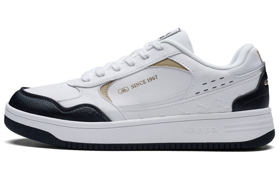Kappa SERIES Back to Back Abrasion Resistant Low top Skateboard Shoes Unisex White Black