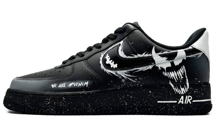 Nike Nike Air Force 1 Coverage Slip Resistant And Abrasion Resistant Low top Skateboard Shoes Women's Black White