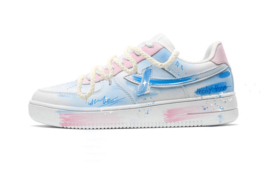 XTEP Air Force 1 Slip Resistant Cushioning Abrasion Resistant Low top Skateboard Shoes Men's Blue Pink