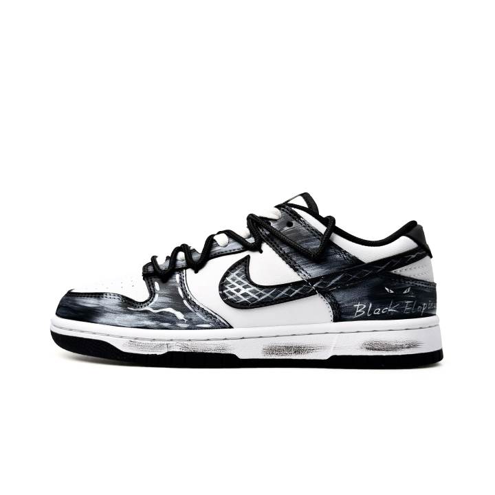 Nike Nike Dunk Ink Snake Mambaa, Fall Winter, Horse Year CNY Abrasion Resistant Low top Skateboard Shoes Unisex Black White