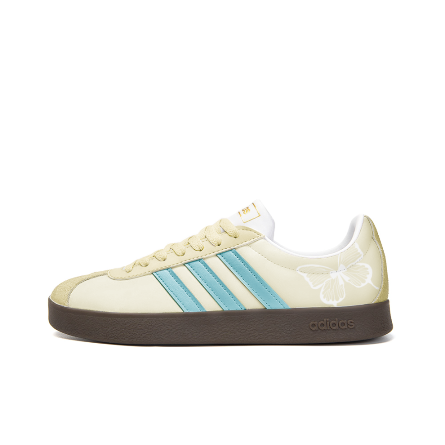 Adidas Neo VL Court 2.0 Leather Slip Resistant Abrasion Resistant Low top Skateboard Shoes Unisex Yellow Blue