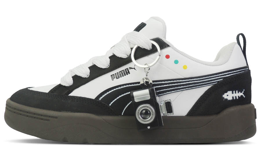 PUMA Park Lifestyle Hearty Engraving Slip Resistant Abrasion Resistant Low top Skateboard Shoes Unisex Black White