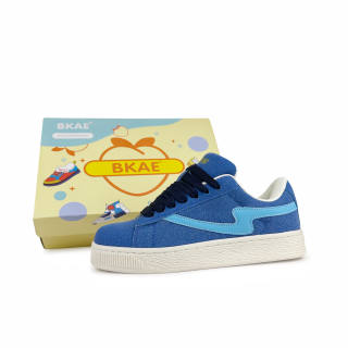 BKAE Slip Resistant, Abrasion Resistant, Lightweight Low top Skateboard Shoes Unisex White Blue