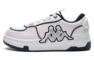 Kappa Panda Back to Back Height Increasing Low top Skateboard Shoes Unisex White Black