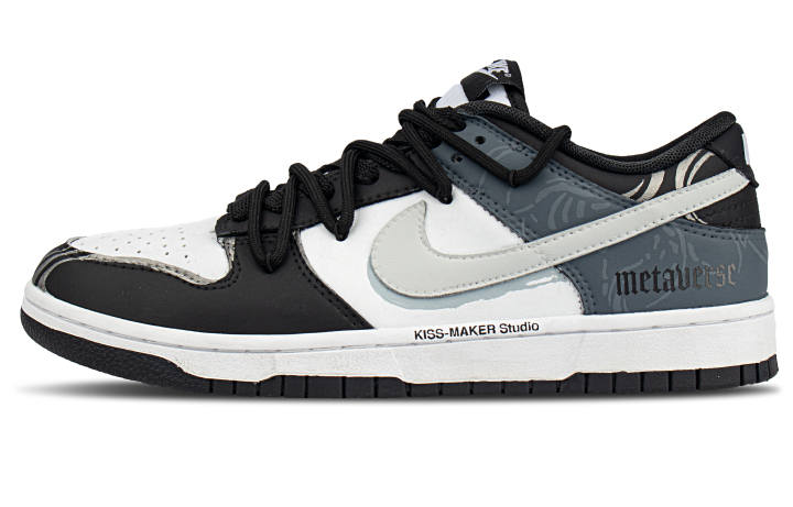 Nike Nike Dunk Cyber Kiss Coverage Cushioning Low top Skateboard Shoes Unisex Black Blue