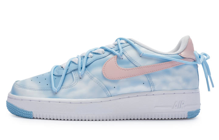Nike Nike Air Force 1 Low top Skateboard Shoes Men's Blue White Pink