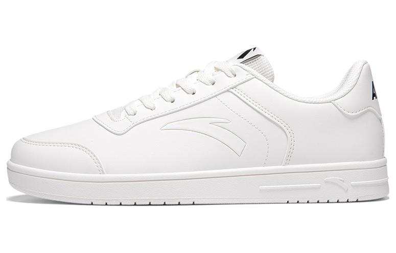 Anta Textile, Synthetic Leather Slip Resistant Cushioning Abrasion Resistant Low top Skateboard Shoes Men's White