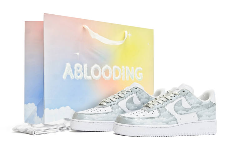 Nike Nike Air Force 1 ABLOODING Starry Sky Collection Skateboard Shoes Men's Gray