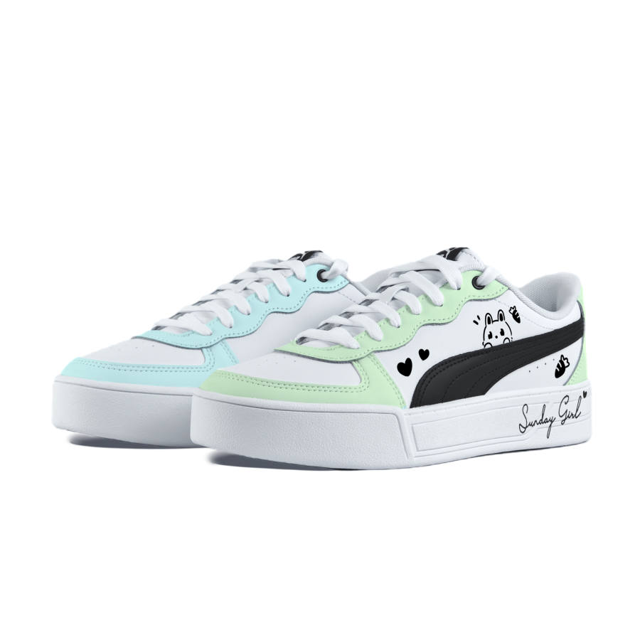 PUMA Skye Abrasion Resistant Balance Low top Skateboard Shoes Women's Blue Green