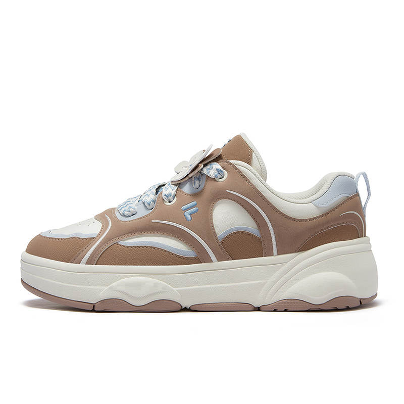 FILA FUSION WINDROUND DX Dancing Longboard Shoes Abrasion Resistant Low top Skateboard Shoes Women's Tawny