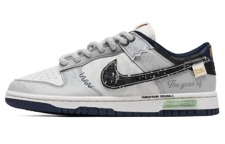 Nike Nike Dunk Slip Resistant Abrasion Resistant Low top Skateboard Shoes Women's Gray Silver