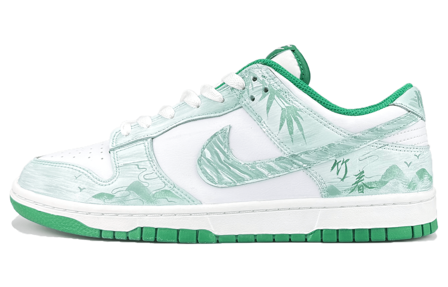 Nike Nike Dunk Slip Resistant Abrasion Resistant Low top Skateboard Shoes Men's Green White