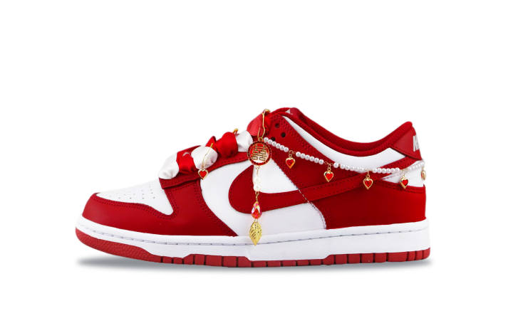 Nike Nike Dunk Abrasion Resistant Low top Skateboard Shoes Unisex Red White