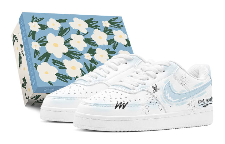 Nike Nike Court Vision Low Summer Affection, Ocean Love, Refreshing, Cooling Low top Skateboard Shoes Women's Pink Blue