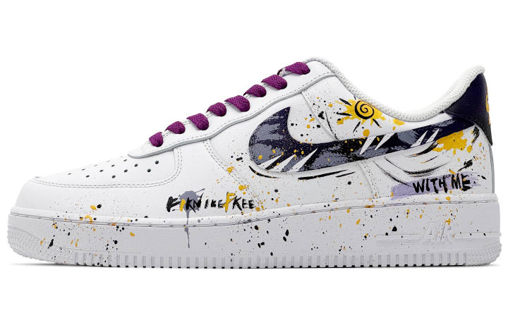 Nike Nike Air Force 1 Low top Skateboard Shoes Men's White Purple