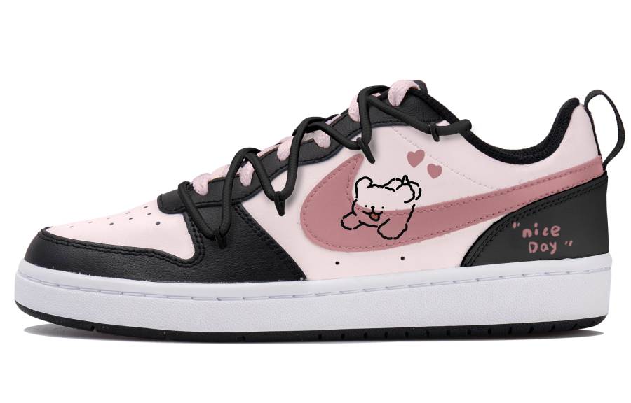 Nike Nike Court Borough 2 Slip Resistant Slip Resistant Low top Skateboard Shoes GS White Black Pink