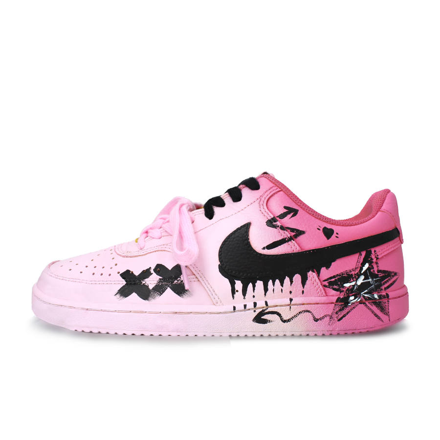 Nike Nike Court Vision 1 Skateboard Shoes Men's Low Top Pink/Black/White