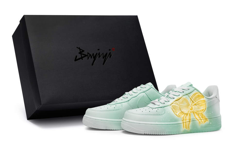 Nike Nike Air Force 1 LOW 811 Manufacturing, Maiden's Knot Green, Special Shoe Box Low top Skateboard Shoes GS Green Yellow