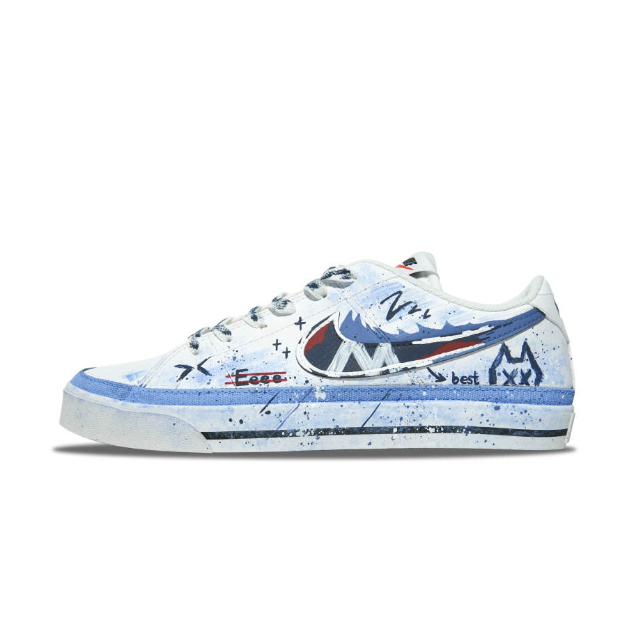Nike Nike Court Legacy Slip Resistant, Abrasion Resistant, Lightweight Low top Skateboard Shoes Men's Blue White