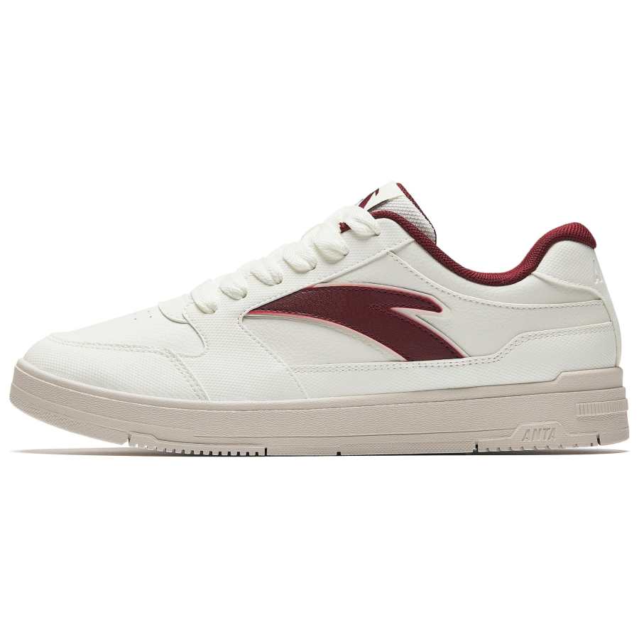 Anta Non slip Lightweight Low top Skateboard Shoes Men's White Red