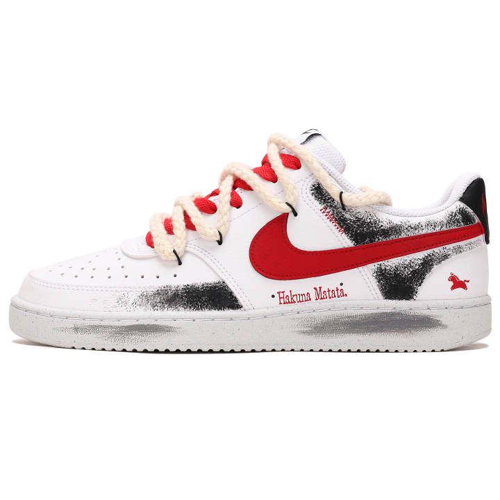 Nike Nike Court Vision 1 Abrasion Resistant Low top Skateboard Shoes Men's Black Red