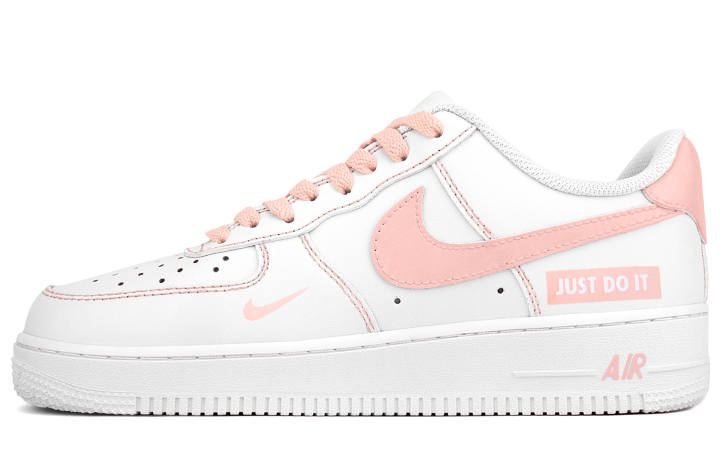 Nike Nike Air Force 1 Slip Resistant, Abrasion Resistant, Lightweight Low top Skateboard Shoes Unisex White Pink