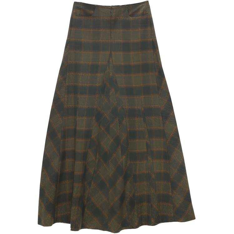 Our Legacy check-pattern pleated maxi skirt